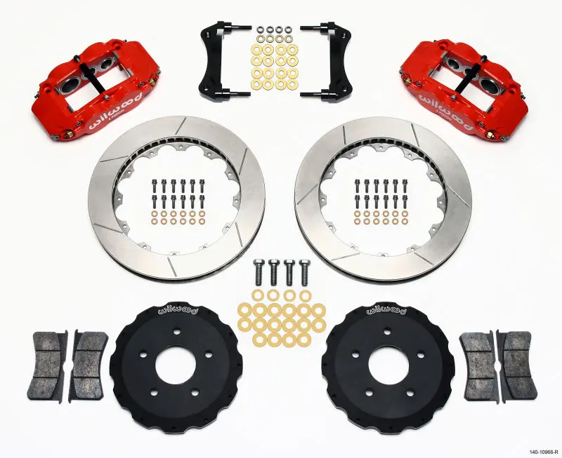 Wilwood Narrow Superlite 6R Front Hat Kit 13.06In Red Backdraft Ford Mustang Cobra (Bmw E36 Based) 1
