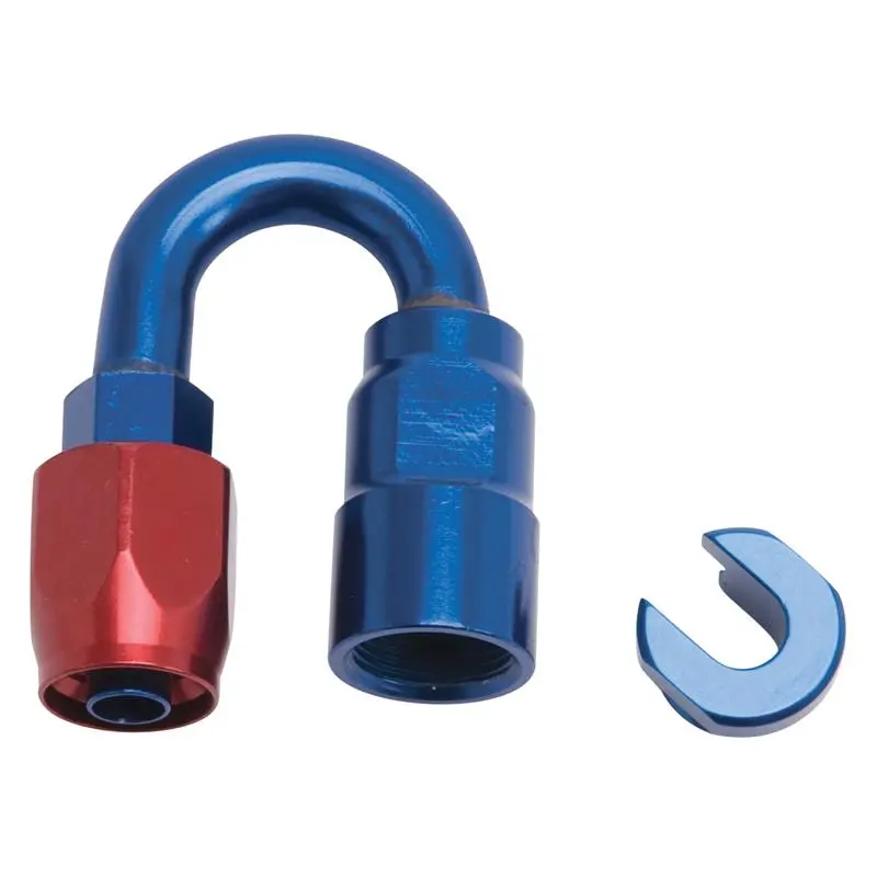 Russell Performance 3/8In Sae Quick Disc Female To -6 Hose Red/Blue 180 Degree Hose End 1
