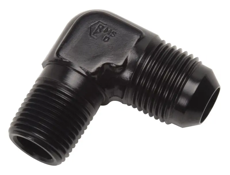 Russell Performance -12 An To 1/2In Npt 90 Degree Flare To Pipe Adapter (Black) 1
