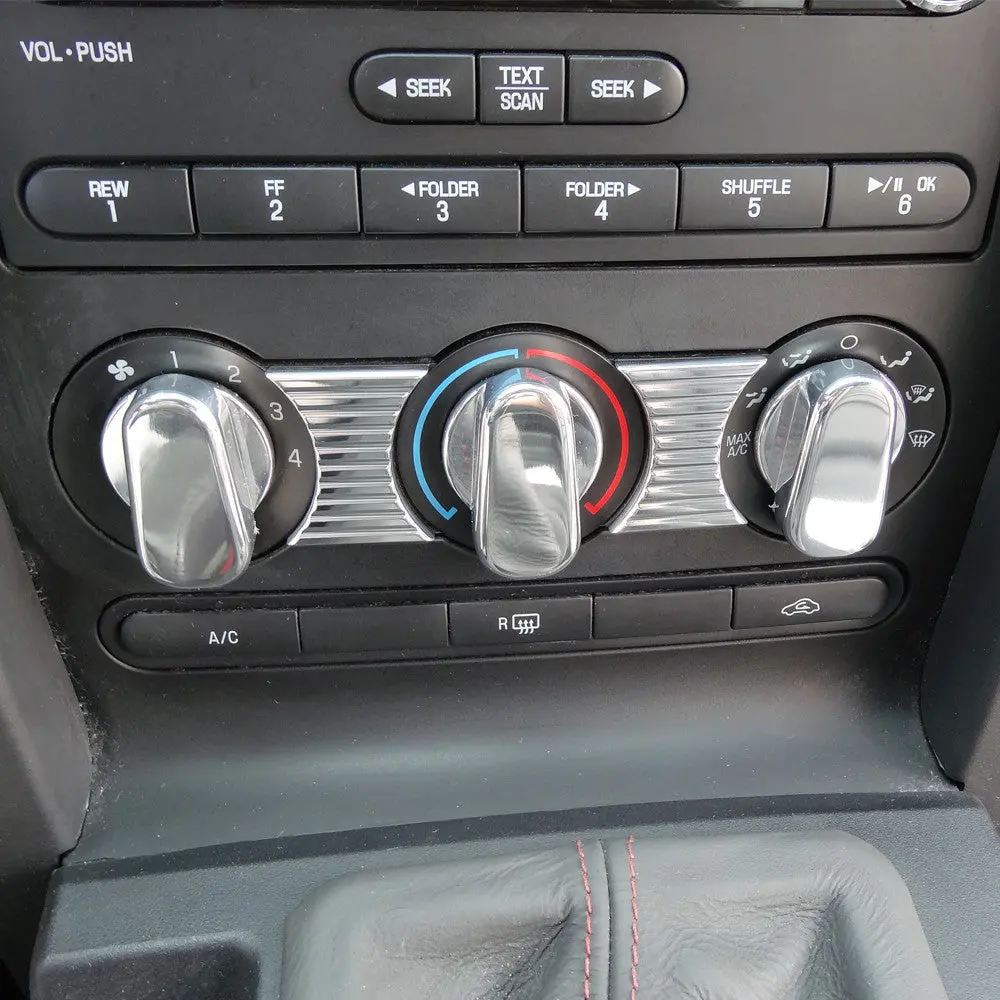 Upr 2005-2009 Ford Mustang Designer Air Conditioning Trim Accents - Polished 1