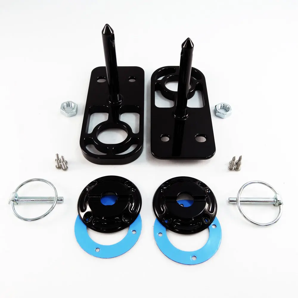 Upr 2005-2008 Ford Mustang Rad/Hood Pin Hold Down Kit - Polished 1