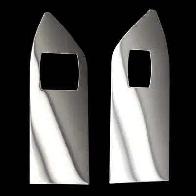 Upr 2005-2009 Ford Mustang Hardtop Stainless Steel Window Switch Plates - Polished 1