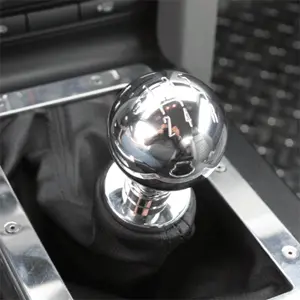 Upr 2005-2009 Ford Mustang Round Shift Knob 5-Speed Engraved - Polished 1