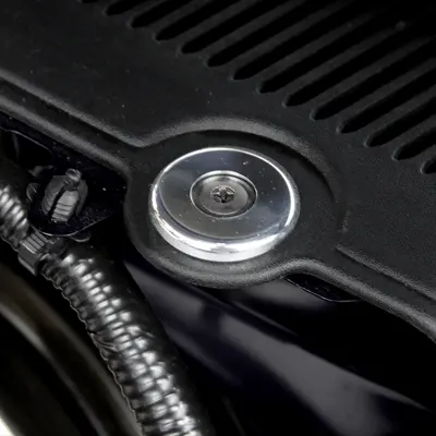 Upr 2005-2014 Ford Mustang Billet Cowl Pin Covers 4Pc Dress Up - Polished 1