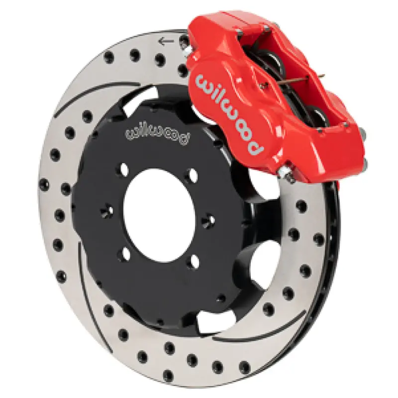 Wilwood Forged Dynalite Front Hat Kit 11.75In Srp Drilled/Slotted Rotor Red Caliper 90-05 Miata 1