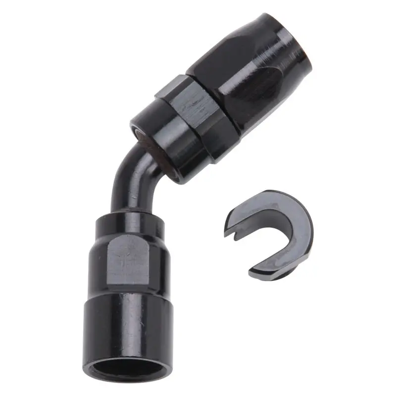 Russell Performance 5/16In Sae Quick Disc Female To -6 Hose Black 45 Degree Hose End 1