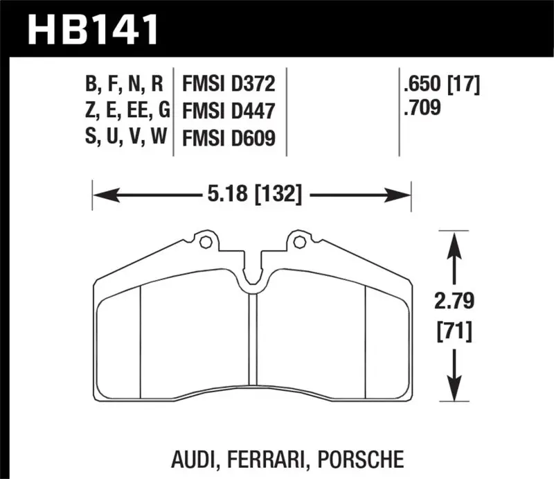 Hawk Porsche 911/928/944/968 Er-1 Front Brake Pads 1