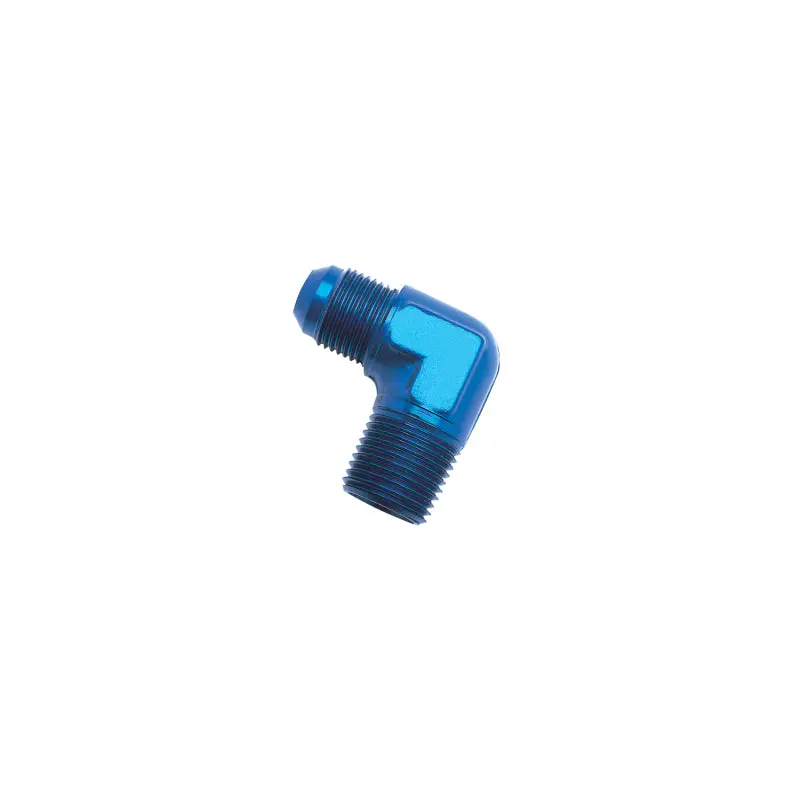 Russell Performance -8 An To 1/4In Npt 90 Degree Flare To Pipe Adapter (Blue) 1