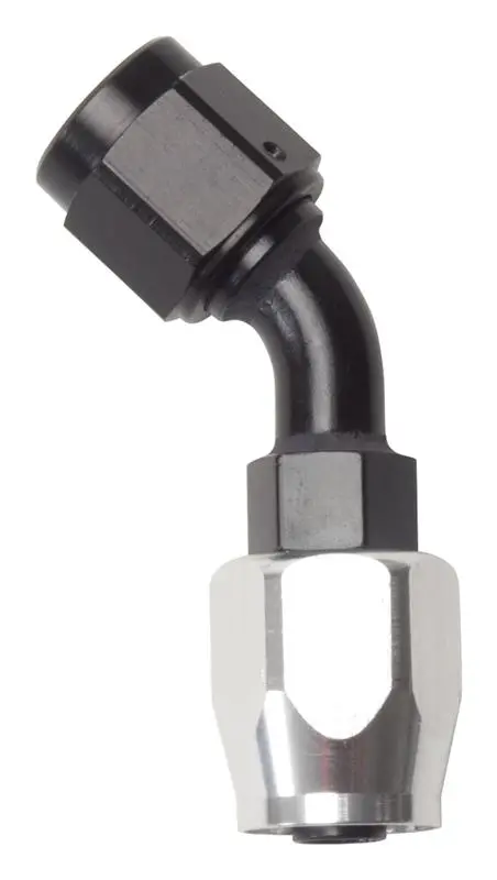 Russell Performance -8 An Black/Silver 45 Degree Full Flow Hose End 1