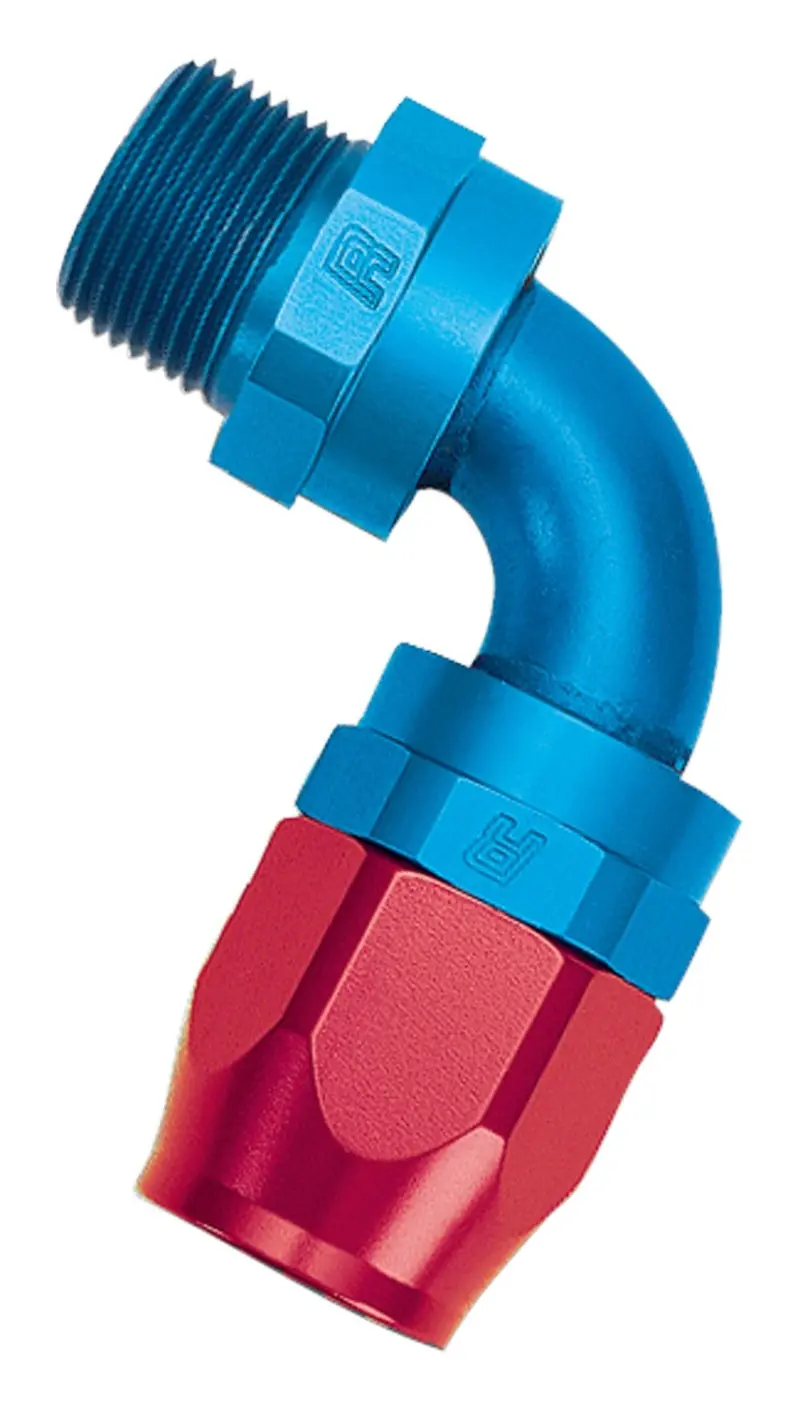 Russell Performance -8 An Red/Blue 90 Degree Full Flow Swivel Pipe Thread Hose End (With 3/8In Npt) 1