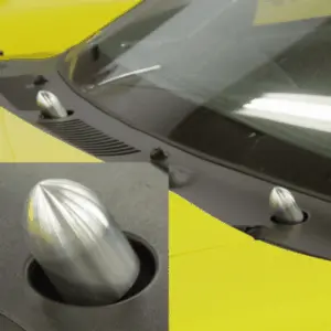Upr 1994-2004 Ford Mustang Windshield Wiper Delete Kit - Polished 1