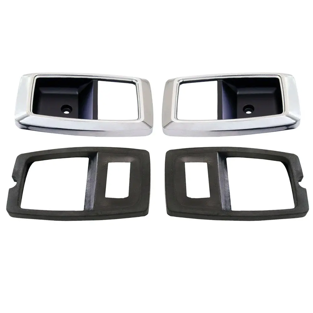 Upr 1987-1993 Ford Mustang Plastic Door Handle Bezels - Black 1