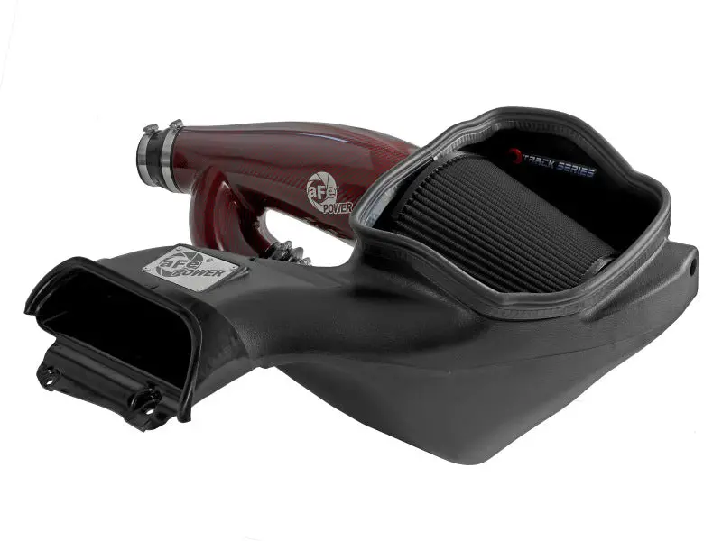 Afe 2017-2024 Ford F-150 Track Series Red Kevlar Carbon Fiber C/A Intake System W/Black Pro 5R Filter 1