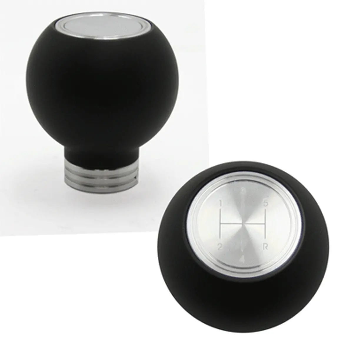 Upr 1979-2004 Ford Mustang Round Composite Shifter Knob W/ 6-Speed Logo Shift Knob - Satin 1