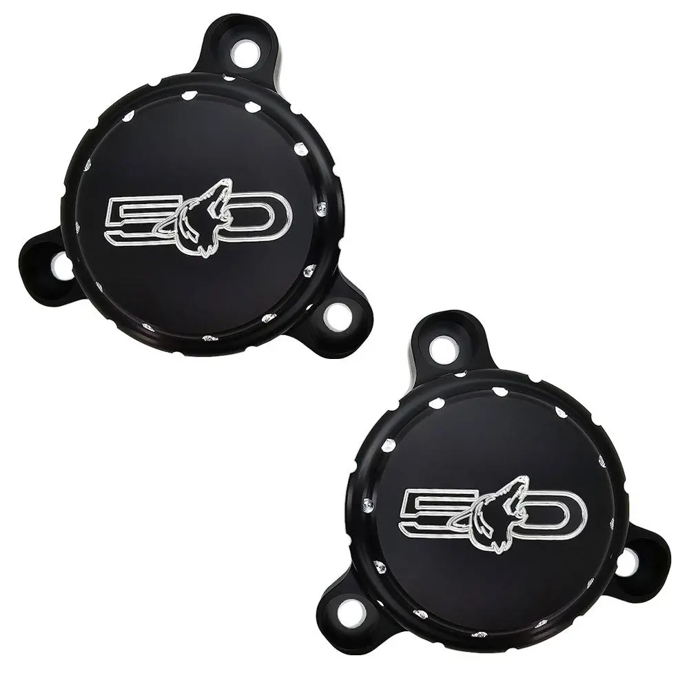 Upr 2015-2024 Ford Mustang Strut Tower Cap Cover Dress Up Kit Howling Coyote - Black/Machined 1