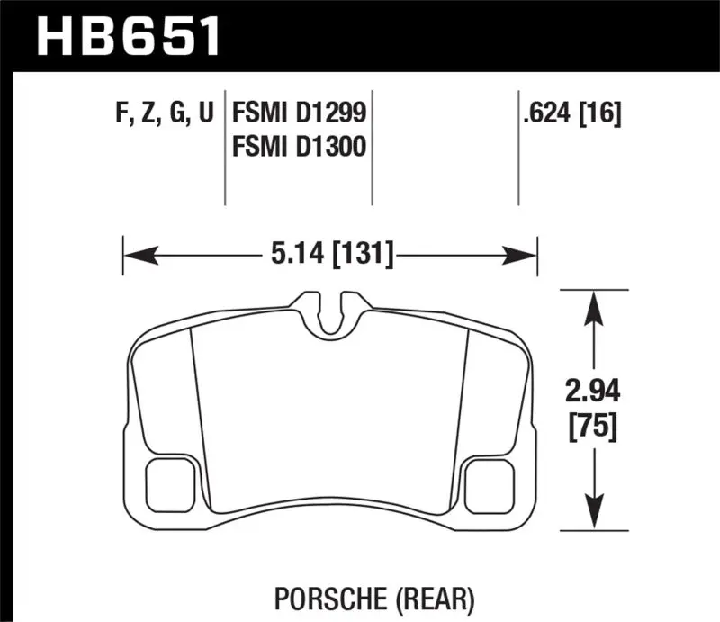 Hawk 09-11 Porsche 911 3.6L Carrera Exc. Ceramic Composite Brakes Rear Er-1 Brake Pads 1