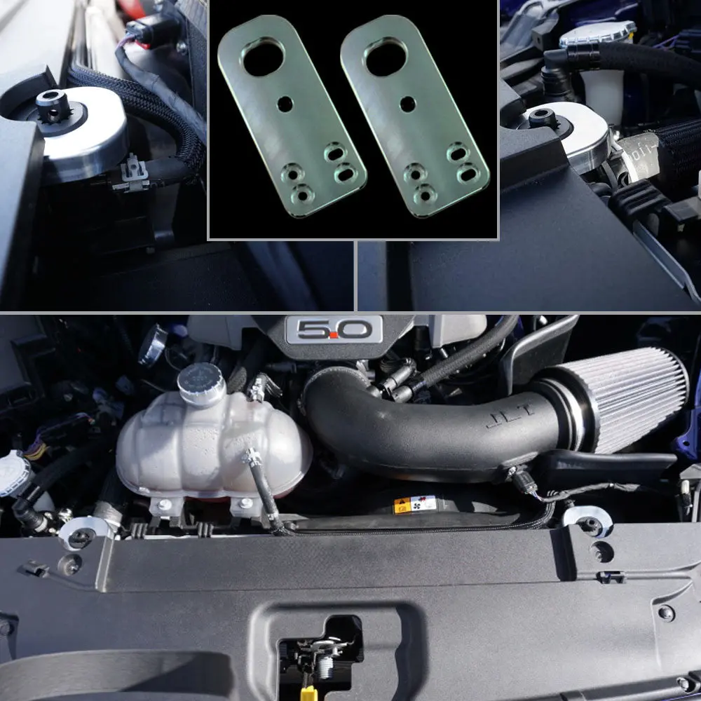 Upr 2015-2024 Ford Mustang Billet Radiator Hold Down Pair - Satin 1