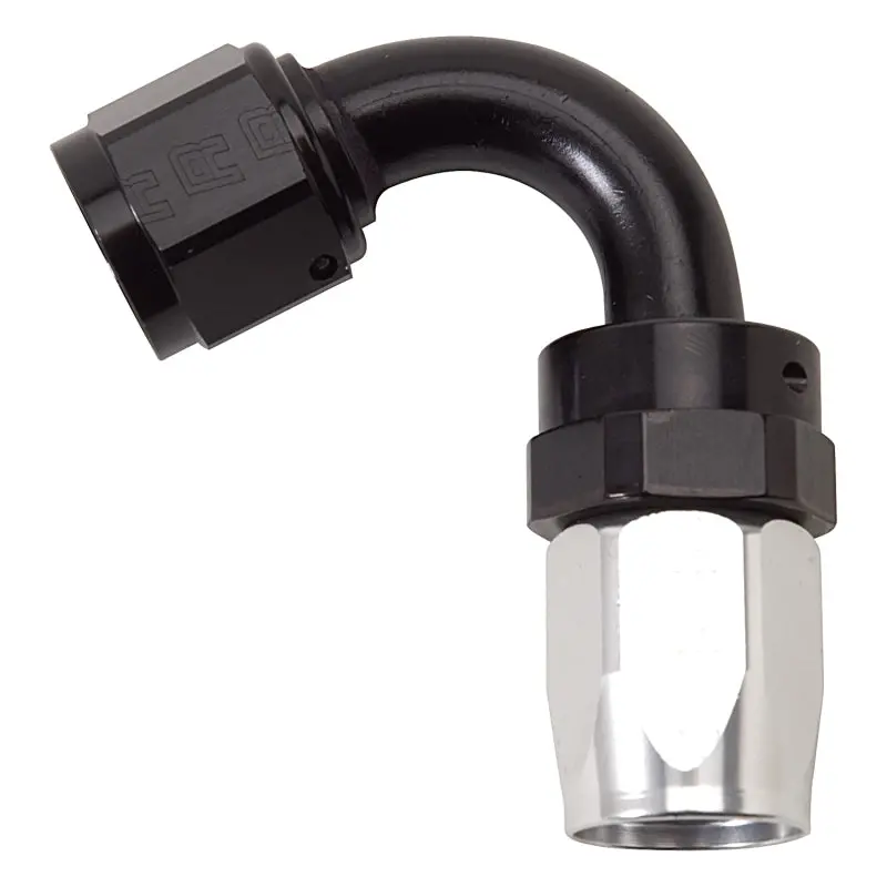 Russell Performance -8 An Black/Silver 120 Degree Tight Radius Full Flow Swivel Hose End 1