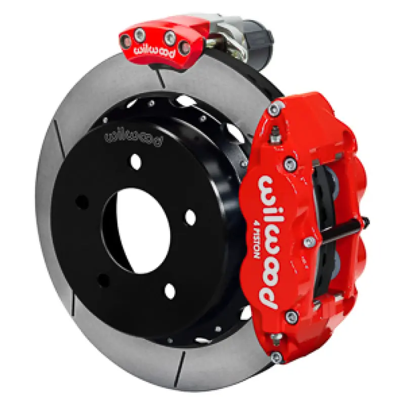 Wilwood 88-98 Gm C1500 Superlite Rear Electronic Parking Brake Kit 14In Rotor 3.25In Offset - Red 1