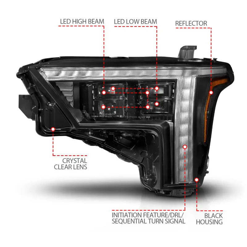 Anzo 22-24 Toyota Tundra (W/Factory Led Refl.) Z-Series Full Led Proj Headlights - Driver Side Only 1