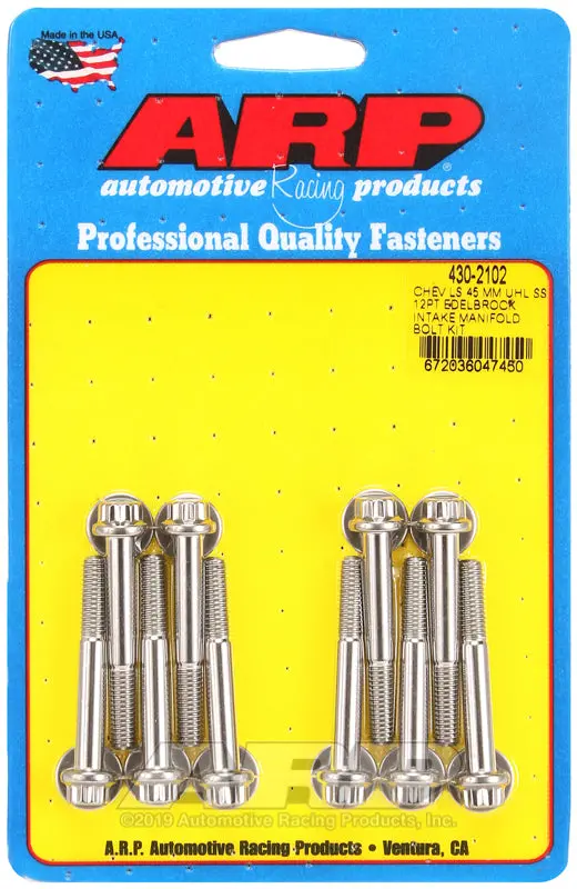 Arp Chevy Ls 45Mm Uhl 12Pt Edelbrock Intake Manifold Bolt Kit 1
