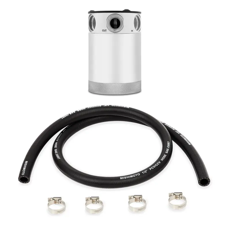 Mishimoto Compact Baffled Oil Catch Can - 3-Port - Polished 2