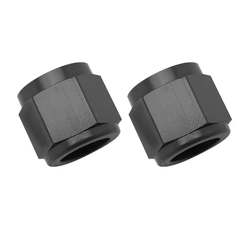 Russell Performance -6 An Tube Nuts 3/8In Dia. (Black) (2 Pcs.) 1