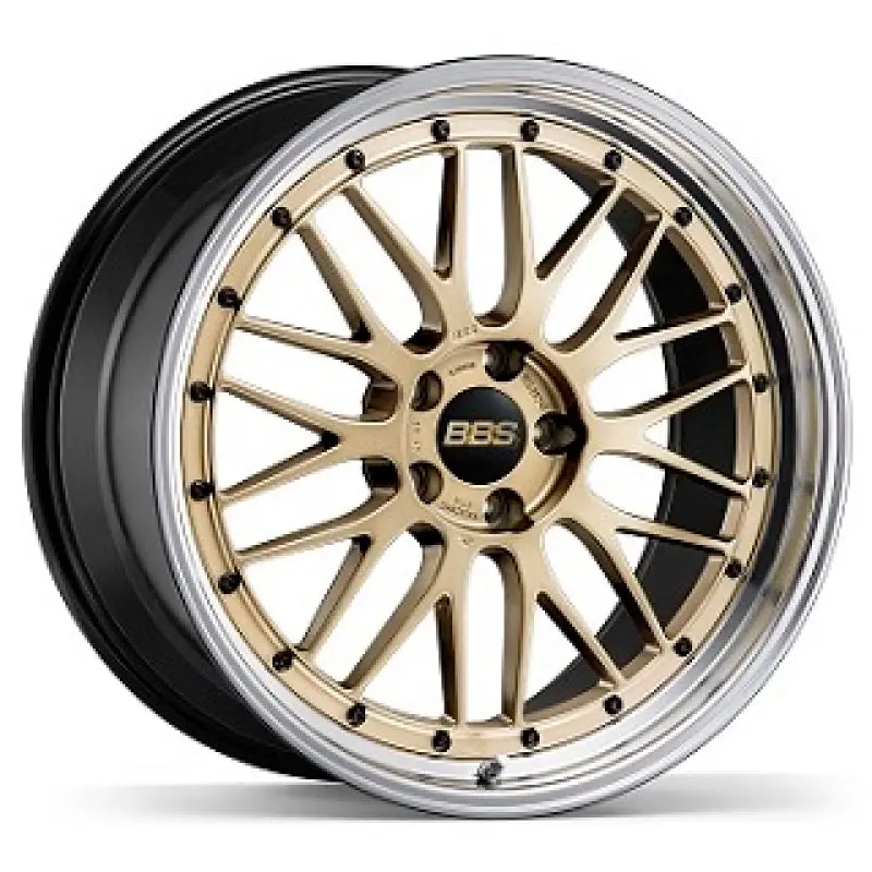 Bbs Lm 20X12 5X130 Et50 Cb71.6 Gold Wheel W/ Diamond Cut Machined Lip 1