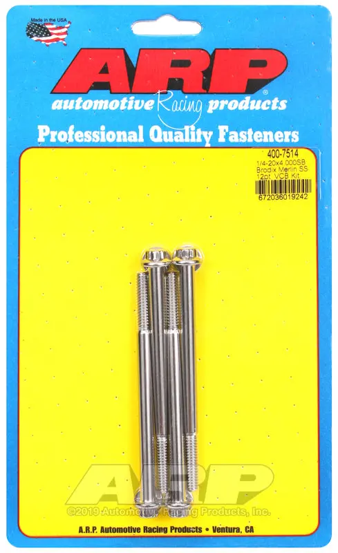 Arp Merlin Block, Brodix Head Sb 12Pt Valve Cover Bolt Kit 1