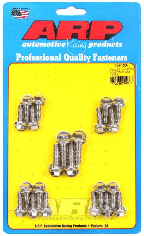 Arp Ford 351 W/ Factory Hold Down Rails Oil Pan Bolt Kit 1