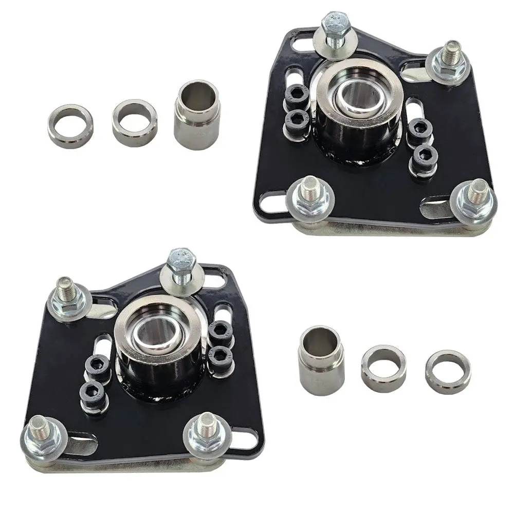 Upr 1994-2004 Ford Mustang Caster Camber Plates 4 Bolt - Black 1
