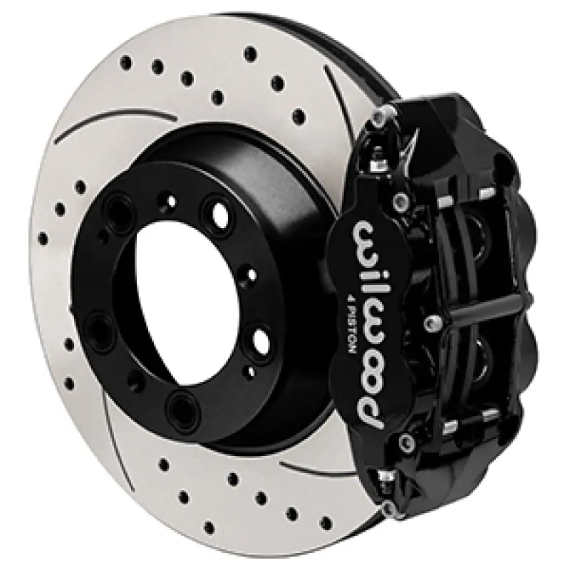 Wilwood 99-12 Porsche 911 (996/997) Superlite 4R Rear Brake Kit Drilled 14.00In Rotor W/Lines - Blk 1