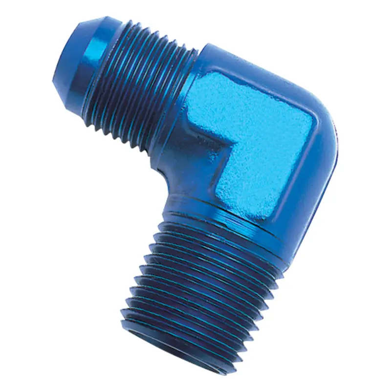 Russell Performance -4 An To 1/8In Npt 90 Degree Flare To Pipe Adapter (Blue) 1