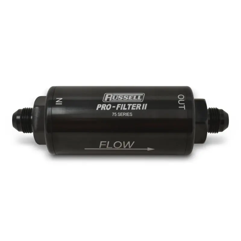 Russell Performance Profilter Fuel Filter 6.25In Long 10 Micron -6An Inlet -10An Outlet - Black 1