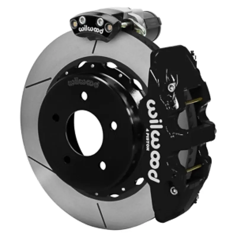 Wilwood 1988-1998 Gmc C1500 Aero4 Rear Electronic Parking Brake Kit 14In Brake Rotor 3.25In Offset - Black 1