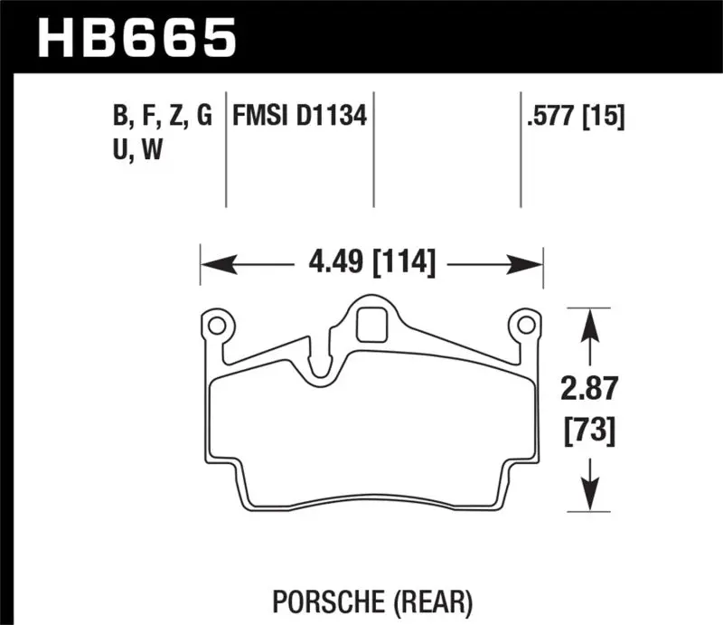 Hawk 17-20 Porsche 718 Boxster 2.0L Base Exc.Ceramic Composite Brakes Rear Er-1 Brake Pads 1