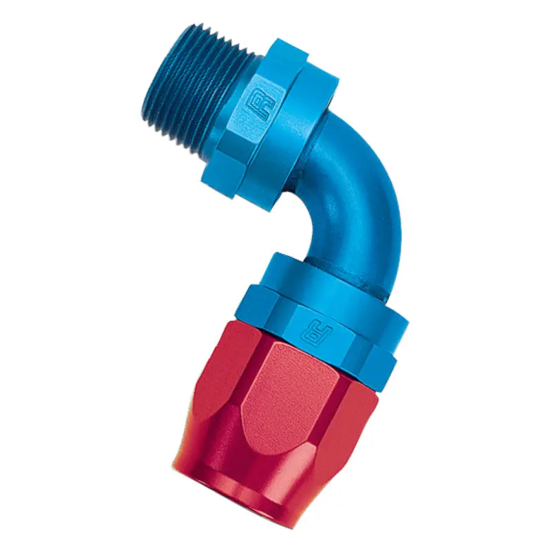 Russell Performance -12 An Red/Blue 90 Deg Full Flow Swivel Pipe Thread Hose End (With 1/2In Npt) 1