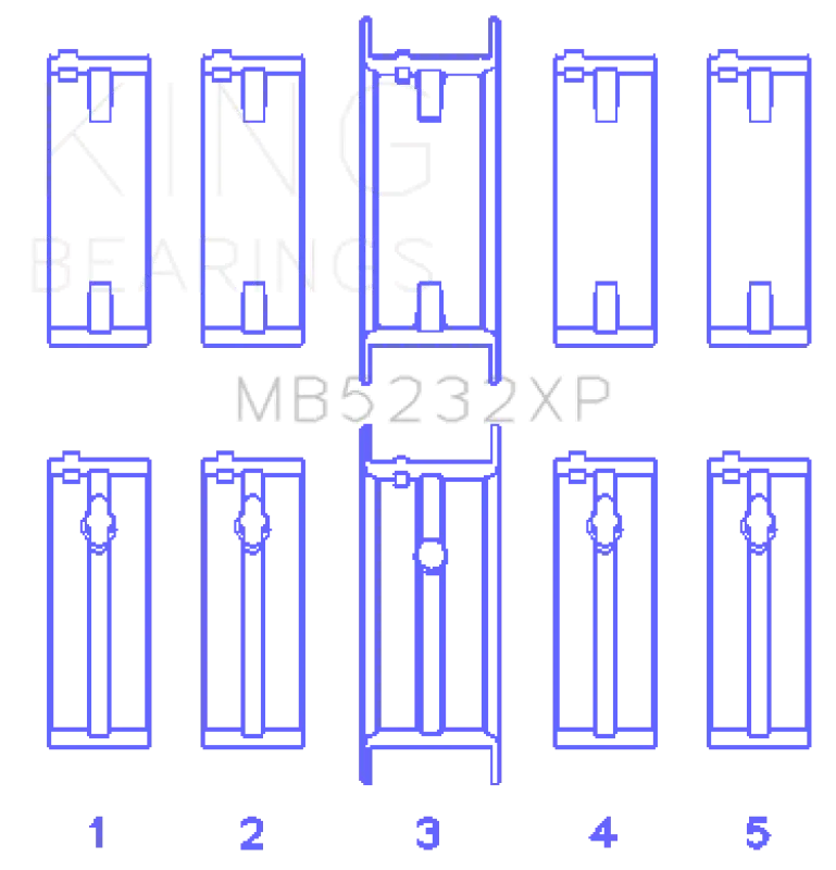 King Engine Bearings Nissan Ca16det/Ca18det/Ca20et (Size +0.50Mm) Main Bearing Set 2