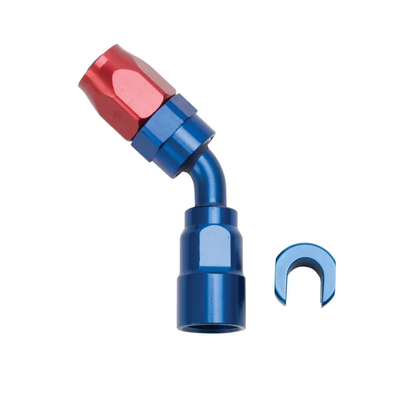 Russell Performance 3/8In Sae Quick Disc Female To -6 Hose Red/Blue 45 Degree Hose End 1