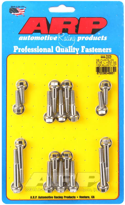 Arp Sb Chrysler 5.7/6.1L Hemi Hex Aluminum Intake Manifold Bolt Kit 1