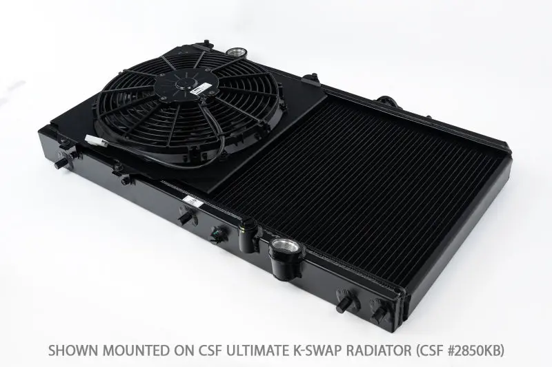 Csf 92-00 Honda Civic All-Aluminum Fan Shroud W/12In Spal Fan - Black Finish 2