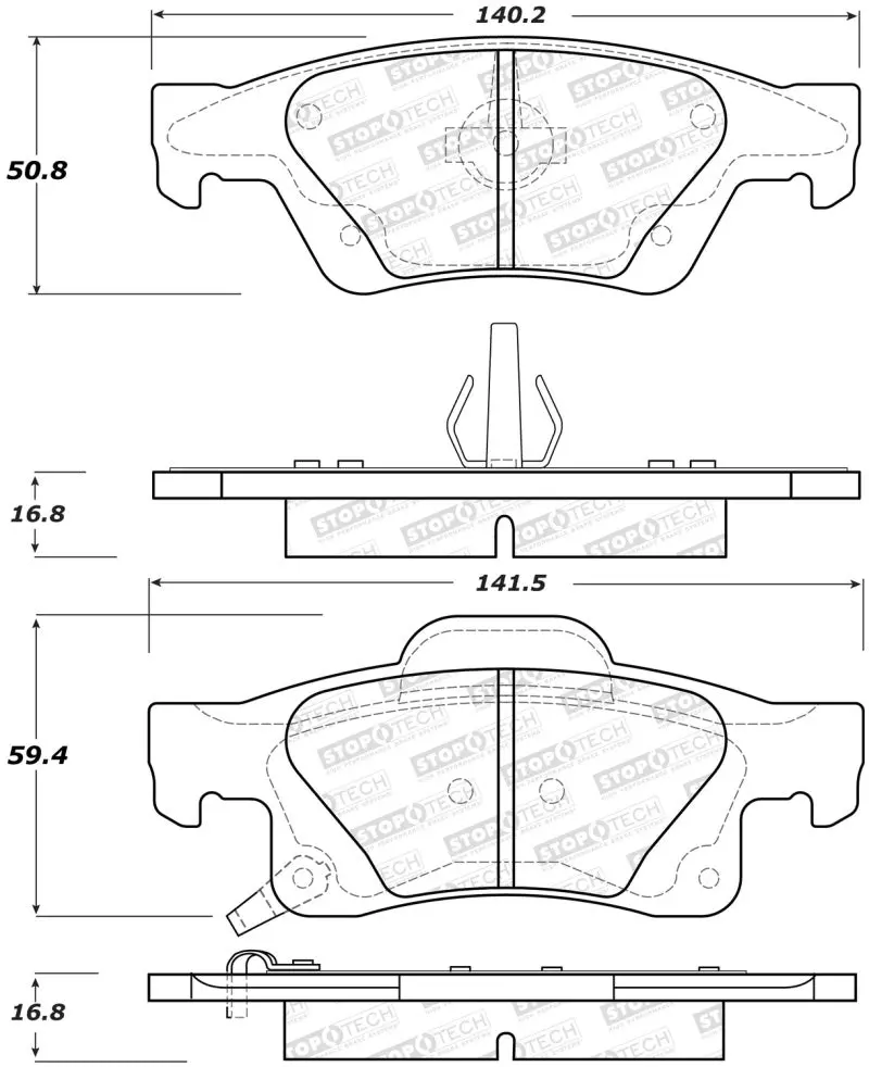 Stoptech Performance 2011-2017 Dodge Durango Rear Brake Pads 1
