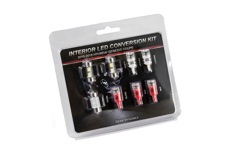 Diode Dynamics 10-16 Hyundai Genesis Coupe Interior Kit Stage 1 - Red 1