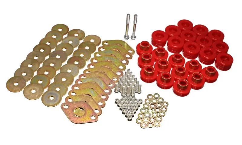 Energy Suspension Body Mount Set W/Hardware - Red 1