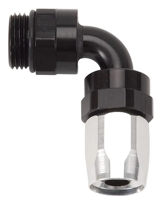 Russell Performance Hose End #6 To #6 Radius Inlet Port 90 Deg Blk/Clr 1