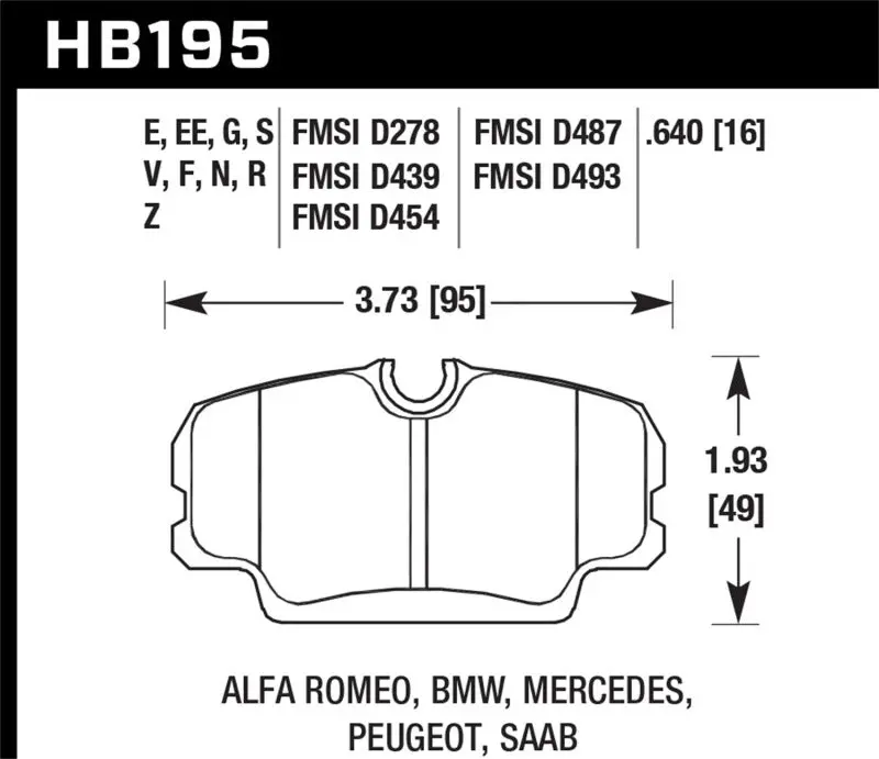Hawk 86-87 Bmw 325 2.7L Base Front Er-1 Brake Pads 1