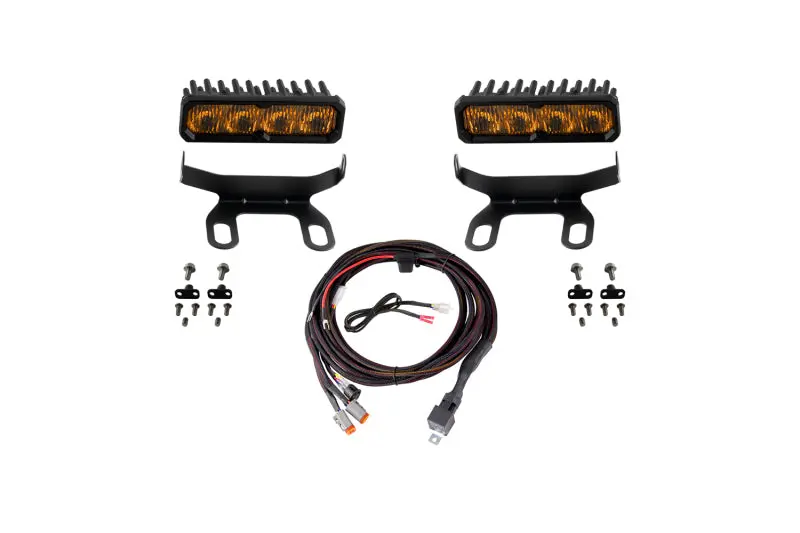 Diode Dynamics 2013-2018 Dodge Ram 1500 Standard Ss6 Max Led Kit Yellow Fog 3000K 1