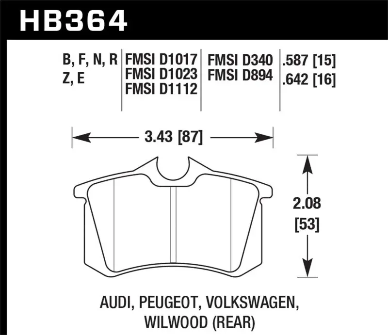 Hawk 98-00 Audi A4 2.8L Avant Rear Er-1 Brake Pads 1