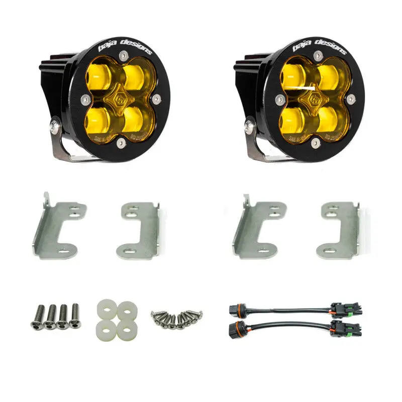 Baja Designs 07-09 Wrangler Jk W/Oe Bumper Squadron R Sae Fog Pocket Kit - Amber 1