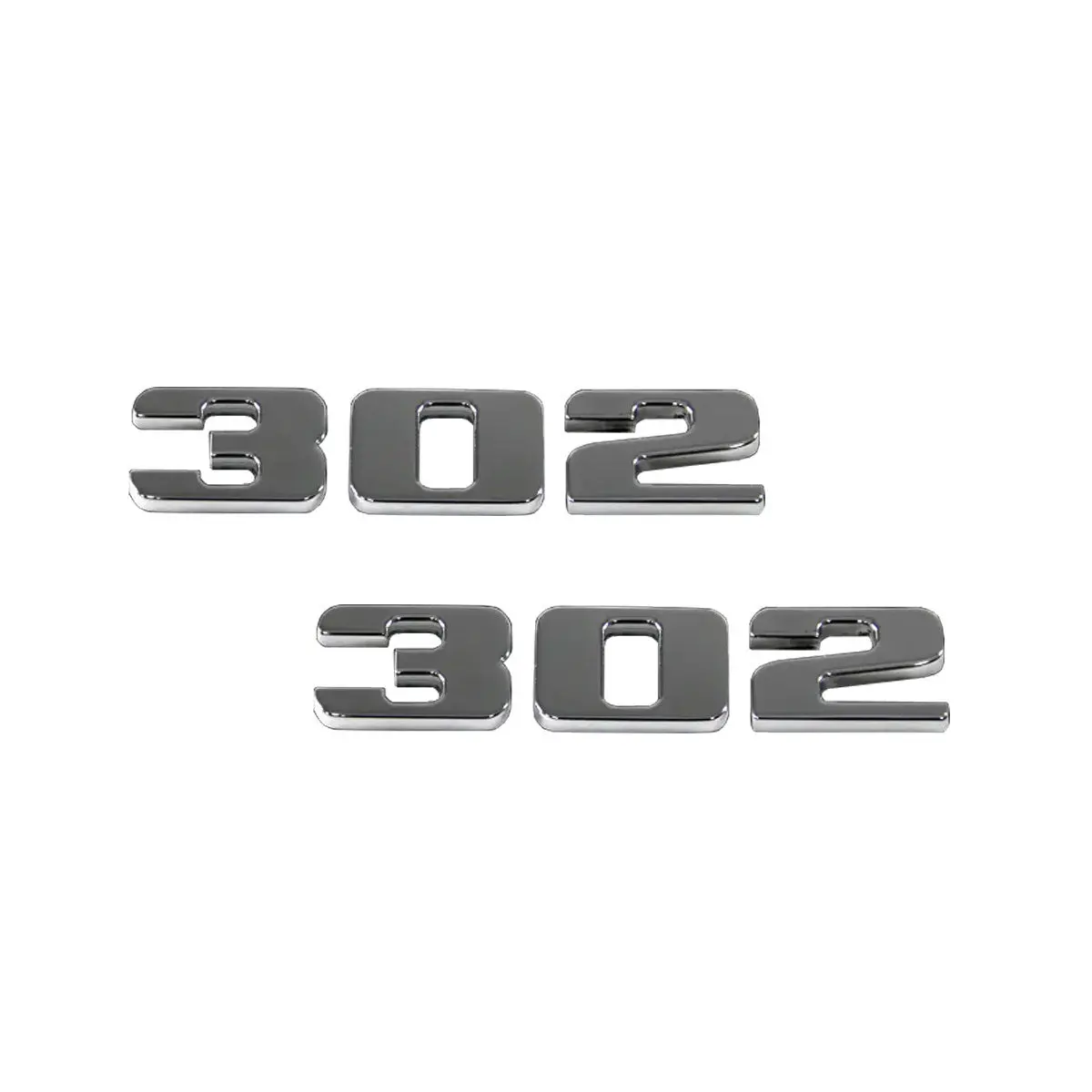 Upr 2011 Ford Mustang Style Billet 302 Emblem Pair - Polished 1